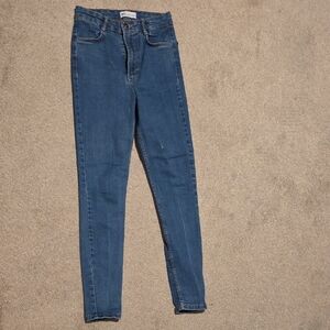 Zara Women's Slim Skinny Jeans in Medium Blue